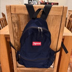 Supreme Dark Blue Mesh Backpack
